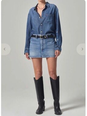 Citizens Of Humanity Light Blue Denim Mini Skirt Rosie 29 NWT msrp 289